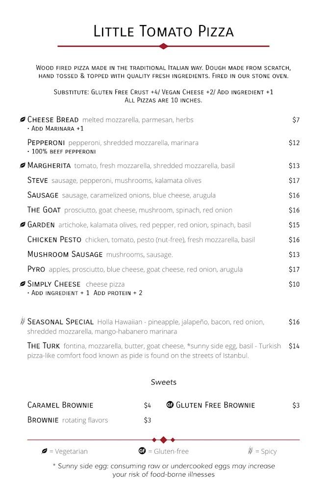 Little Tomato Pizza Menu image 1